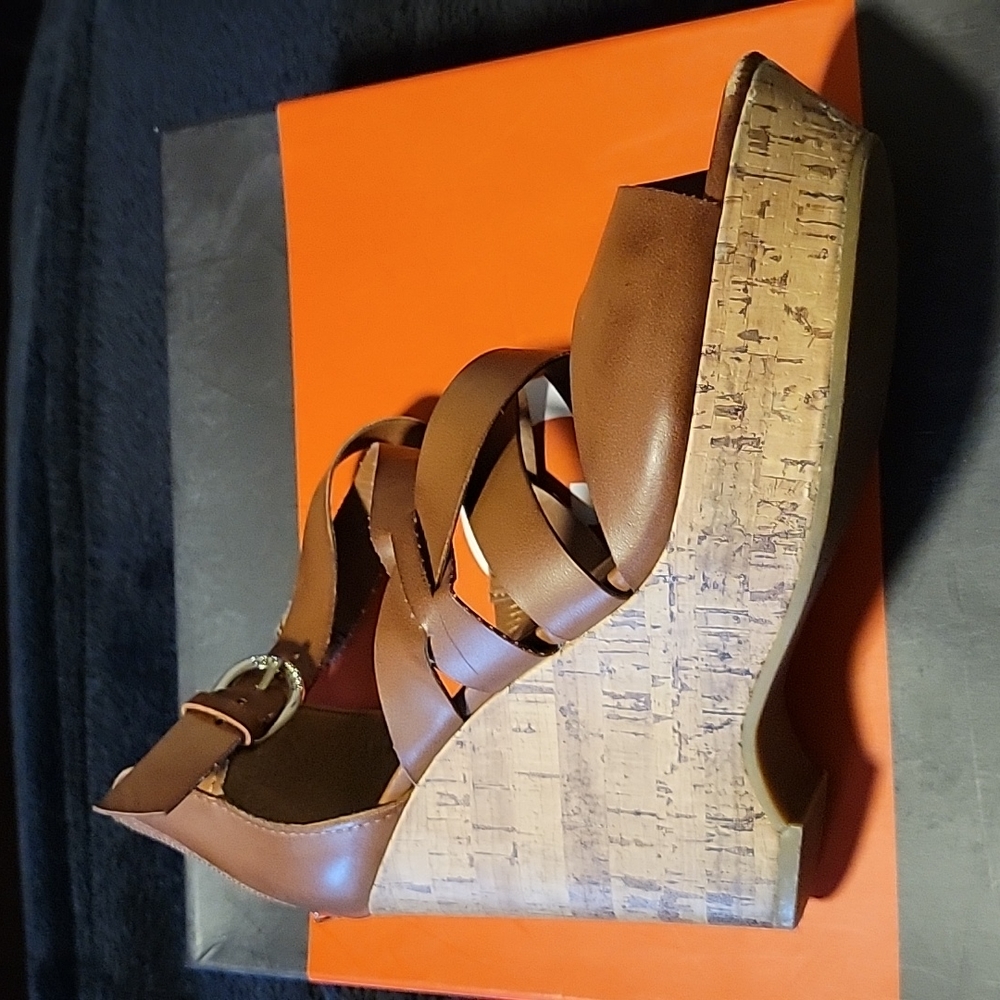 Guess Brown Wedge Sandals